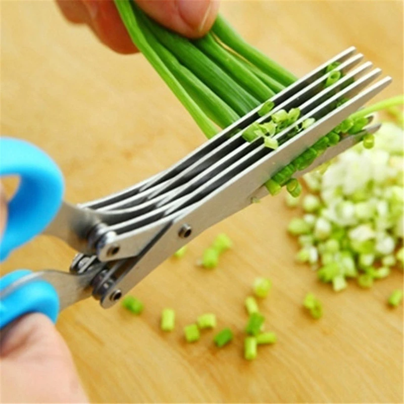 Multilayer Stainless Steel Multifunctional Knives Kitchen Scissors Chive  Cutter Herb Spice Kitchen Slicer Shredded Scallion Cut|Other Kitchen  Specialty Tools| - AliExpress